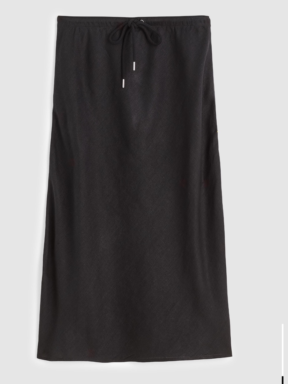 Madewell Drawstring Slip Skirt in Black Linen